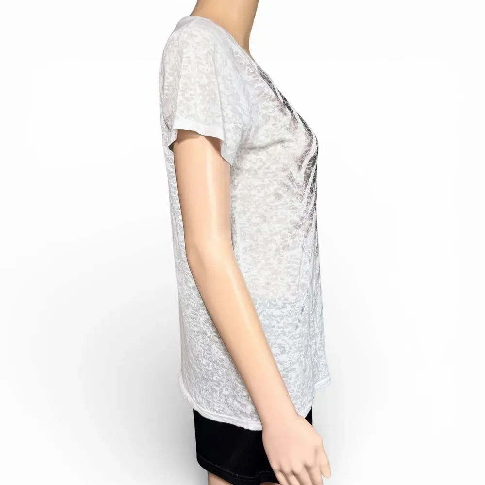Y2K Artisans Apparel Womens T Shirt Top Bright Floral Print Nearly Sheer Medium